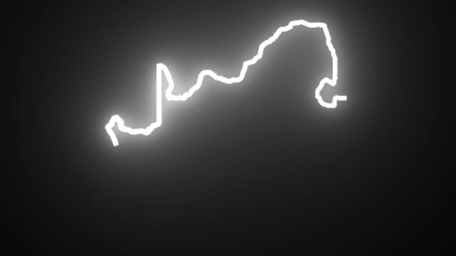 South Africa Neon Map Outline Animation,Blue & Orange Energy Border on Black Background,Glowing Neon Map Outline Animation,Blue Orange Energy Lines,Futuristic Neon Map Outline,Blue & Orange Energy Bor