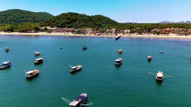 4K Beach Island Guaruja Paradise Boats
