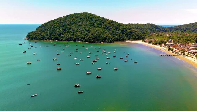 4K Beach Island Guaruja Paradise Boats