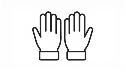 Obraz premium Pair of Hands with Open Palms Facing Forward in Simple Line Art