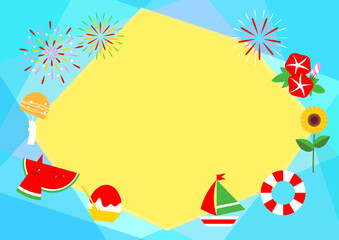 夏をイメージした爽やかな壁紙イラスト素材