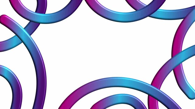 colorful 3d gradient rings forming a circular border on clean white background