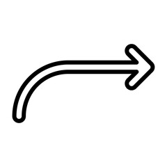 Curved Arrow Right Icon Design