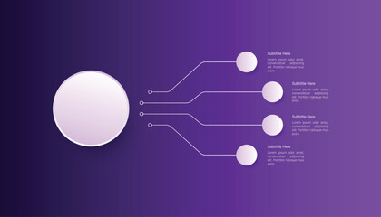 Purple Futuristic Infographic Template With Four Nodes and Circuit Lines