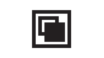 Black outline square icon with smaller solid black square inside on white background
