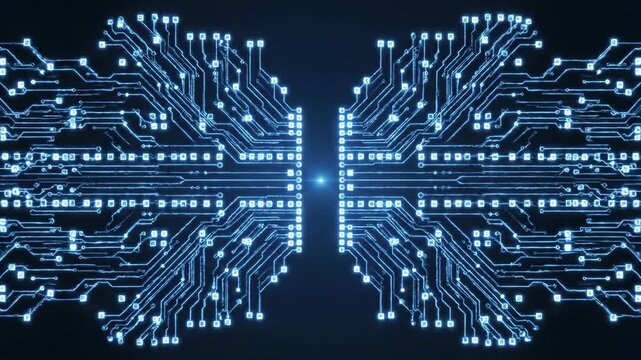 Abstract circuit board pattern on dark background for technology concepts