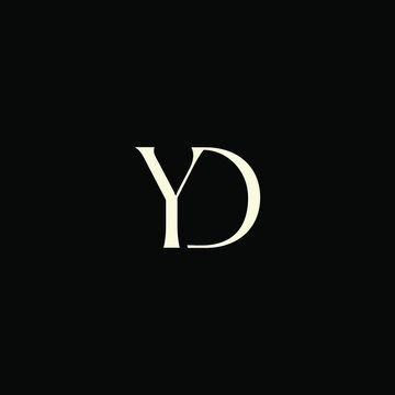 Elegant Intertwined Y and D logo design. YD monogram. Modern, sophisticated branding symbol suitable for luxury fashion, design studios, and editorial logos.