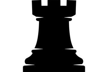Black Chess Rook Icon - Minimalist SVG Vector © Abu
