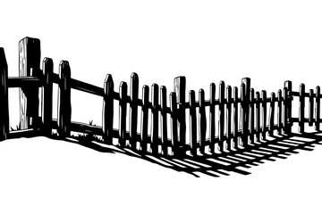 Naklejka premium Minimalist Wooden Fence Shadow Illustration