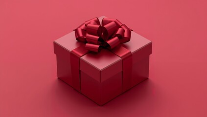Fototapeta premium gift box with red ribbon
