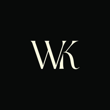 Elegant Intertwined W and K logo design. WK monogram. Modern, sophisticated branding symbol suitable for luxury fashion, design studios, and editorial logos.