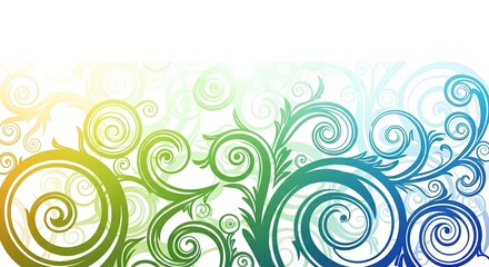 Fototapeta premium Vibrant swirling plants in a colorful illustration viewed from directly above