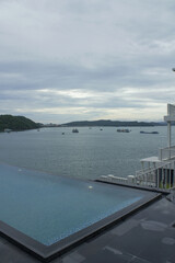 close up of outdoor swimming pool