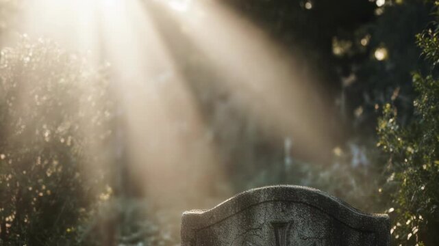 White dove and empty tomb of esus Christ  symbolizing the crucifixion and resurrection of Jesus Christ for Easter.