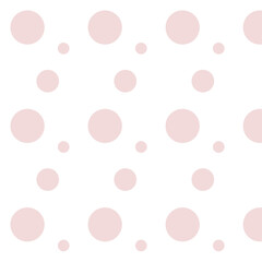 淡いピンクの水玉模様の背景素材。白背景に大小のドットが並ぶシンプルで可愛らしい抽象デザイン。