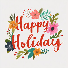 Obraz premium Festive holiday greeting with floral elements