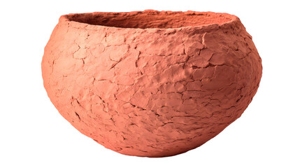 Handmade Clay Cup Conveys Warm Rustic Aesthetic isolated on white PNG