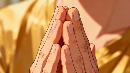 Praying hands gesture for a grateful and blessed happy birthday moment