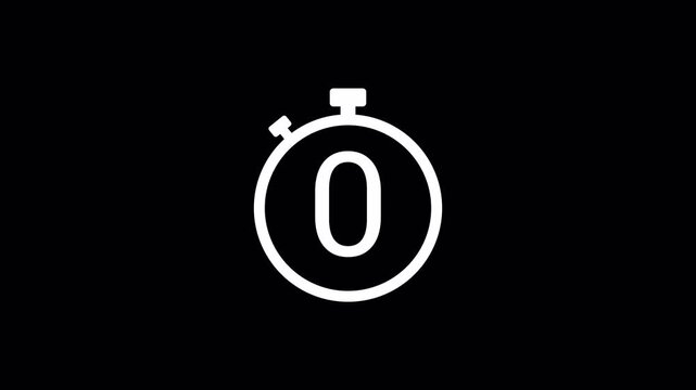 Circular 5 second timer for countdown video background with alpha channel. 4k countdown timer animation