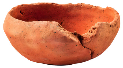 Handmade Clay Cup Illustrates Simple Artisan Mug isolated on white PNG