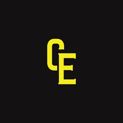 Obraz premium CE Abstract Initial Logo. Clean, high-contrast typography suitable for branding, identity, and corporate design. Ideal for logos, signage, and minimalist graphic projects.