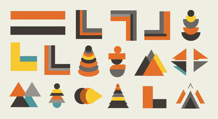 Abstract geometric shapes design, modern art concept