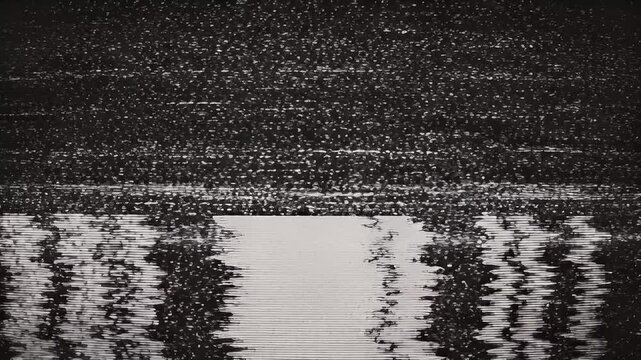 Retro Television Static and Horizontal Lines Effect on Old Screen