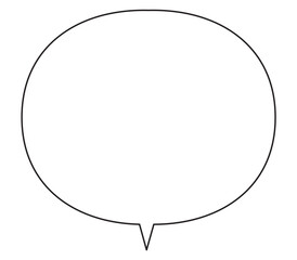 丸型 吹き出し イラスト（中央しっぽ）
