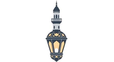 Obraz premium Traditional Islamic lantern with glowing light, perfect for Ramadan and Eid celebrations