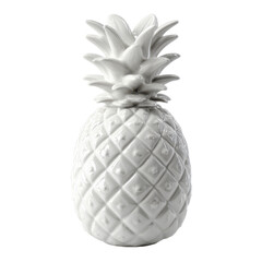 White ceramic pineapple ornament isolated on Transparent Background