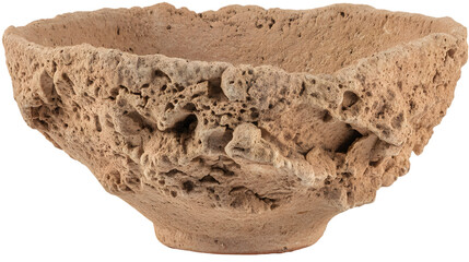 Handmade Clay Cup Highlights Artisanal Earthenware Design isolated on white PNG