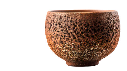 Handmade Clay Cup Shows Traditional Pottery Drinkware isolated on white PNG