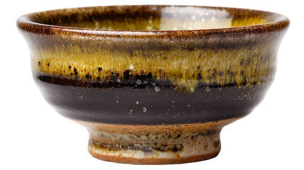 Handmade Clay Cup Displays Rustic Ceramic Craft isolated on white PNG