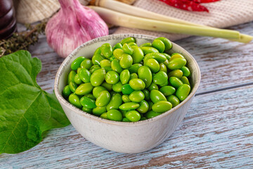Edamame beans in the bowl