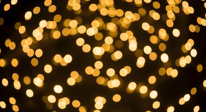 A mesmerizing display of golden lights creating a captivating bokeh effect