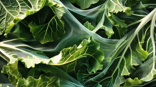 Organic Leafy Greens with Delicate Net Overlay