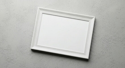 White Rectangular Picture Frame on Gray Surface