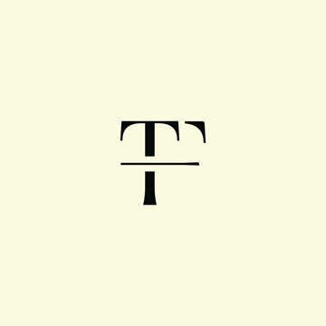 Elegant Intertwined T and F logo design. TF monogram. Modern, sophisticated branding symbol suitable for luxury fashion, design studios, and editorial logos.