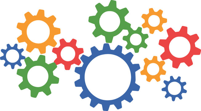 gears interlock transmission motion machine part infographic