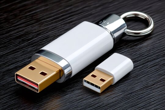 White USB flash drives for digital data storage