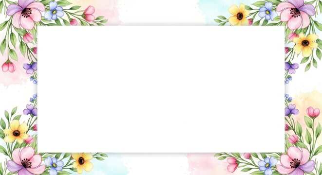 Easter sunday floral border frame for holiday greeting cards and decorations