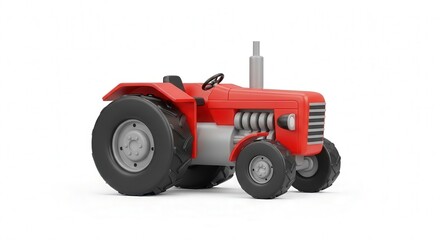 Obraz premium Red Toy Tractor Model for Children and Simulated Farming Activities