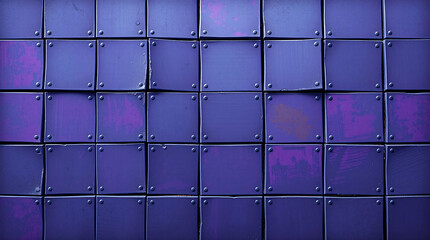 Stylized Purple Sci-Fi Metal Wall Texture with Riveted Panels and Hand-Painted Grunge Details for Game Art Background