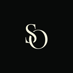 Obraz premium Elegant Intertwined S and O logo design. SO monogram. Modern, sophisticated branding symbol suitable for luxury fashion, design studios, and editorial logos.