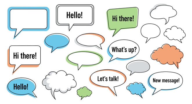 Colorful Speech Bubbles Set for Communication