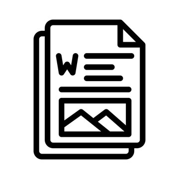 word processor line icon