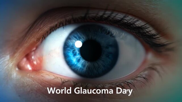 Close-up of Blue Eye Highlighting World Glaucoma Day Awareness
