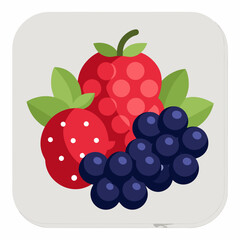 Bright Berry Fruit Icon Pack - Strawberry, Blueberry, Raspberry
