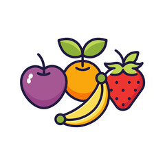 Minimal Fruit Icon Pack - Solid Fill and Outline Styles