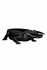 Obraz premium Vintage engraving of a crocodile or alligator
